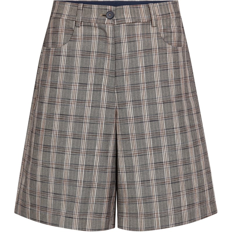 NÜ Elyra Shorts med længde, Ternet, Grå Mix