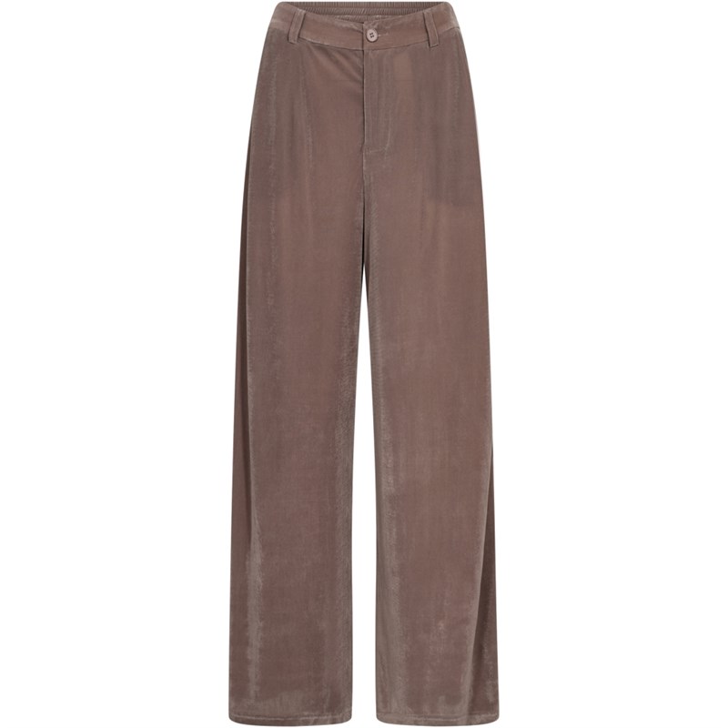 NÜ Florrie Bukser i velour, Mørk Taupe