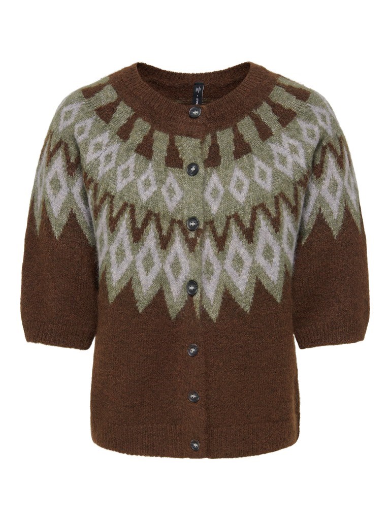 Only Reykja Cardigan med 2/4 Ærme, Nordisk Mønster