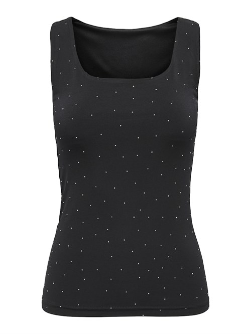 Only Zita Ea Top med Sten, Kan vendes, Sort