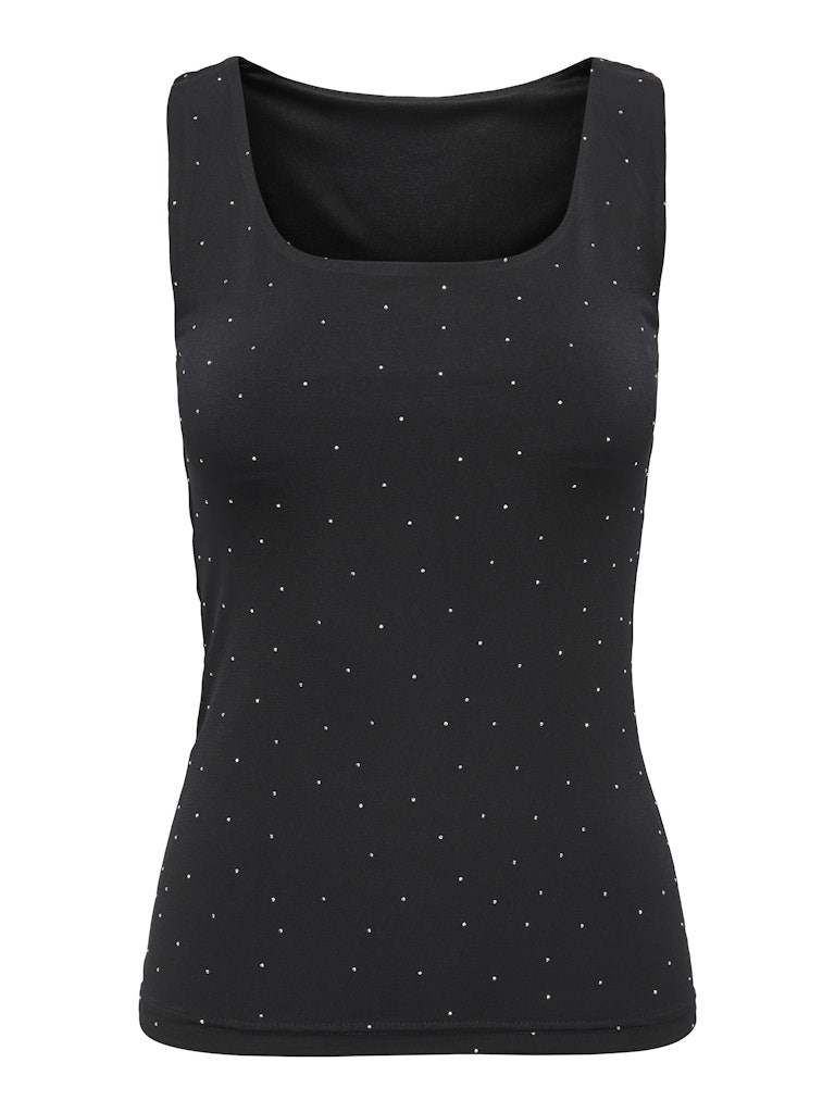 Only Zita Ea Top med Sten, Kan vendes, Sort
