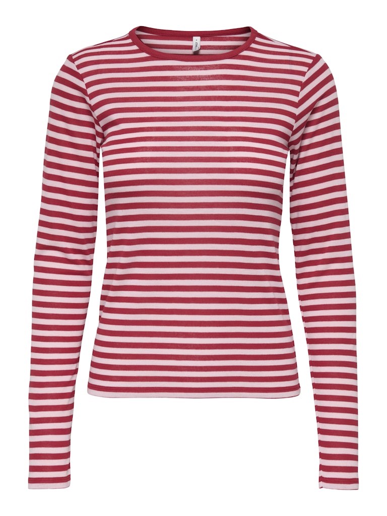 Only Elli Langærmet Rib Top med Striber, Jersey