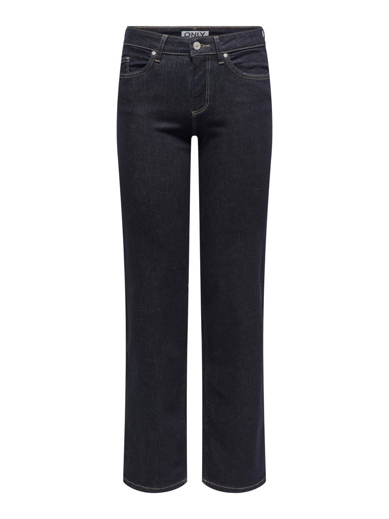 Only Blush Mid Straight Jeans, Dark Blue Denim