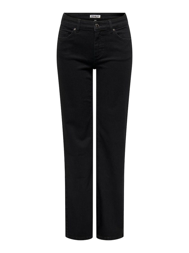 Only Blush Straight Jeans, Midwaist, Sort