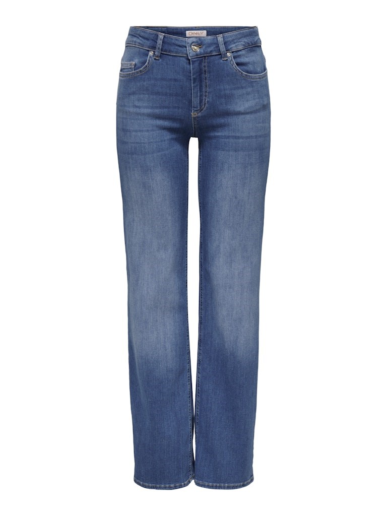 Only Blush Straight Jeans, Midwaist, Medium Blå