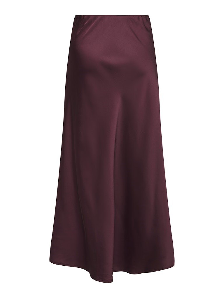 Only Mika Lang Satin Nederdel, Bordeaux
