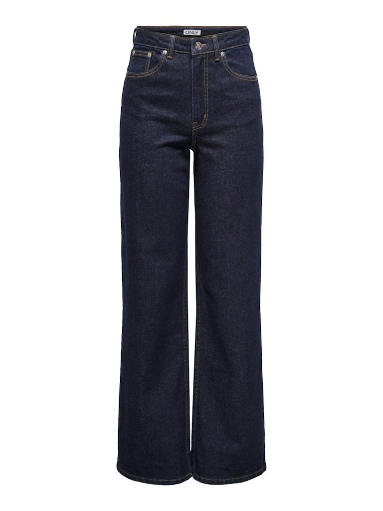 Only Juicy HW Jeans med Vidde, Mørk Denim