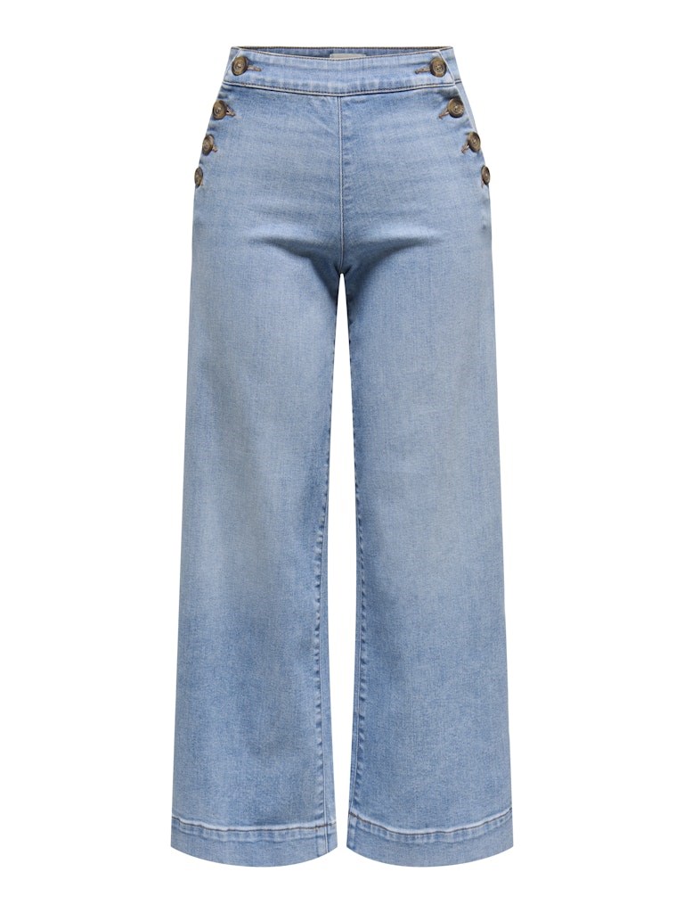 Only Madison HW Jeans med knapper, Vidde, Lys Blå