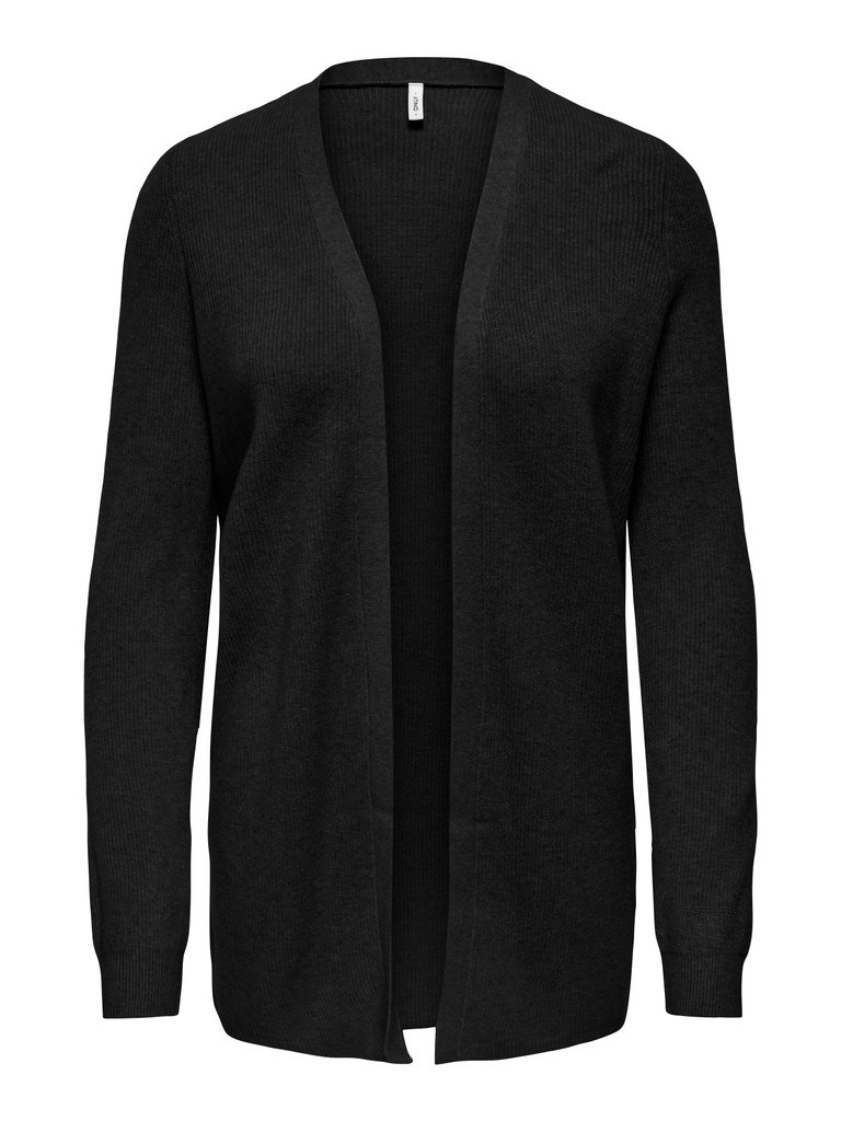Only Mary Strik Cardigan med rib, Sort
