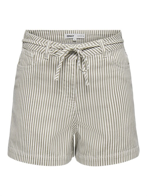 Only Naomi Stribet Shorts, Twill, Brun/Creme