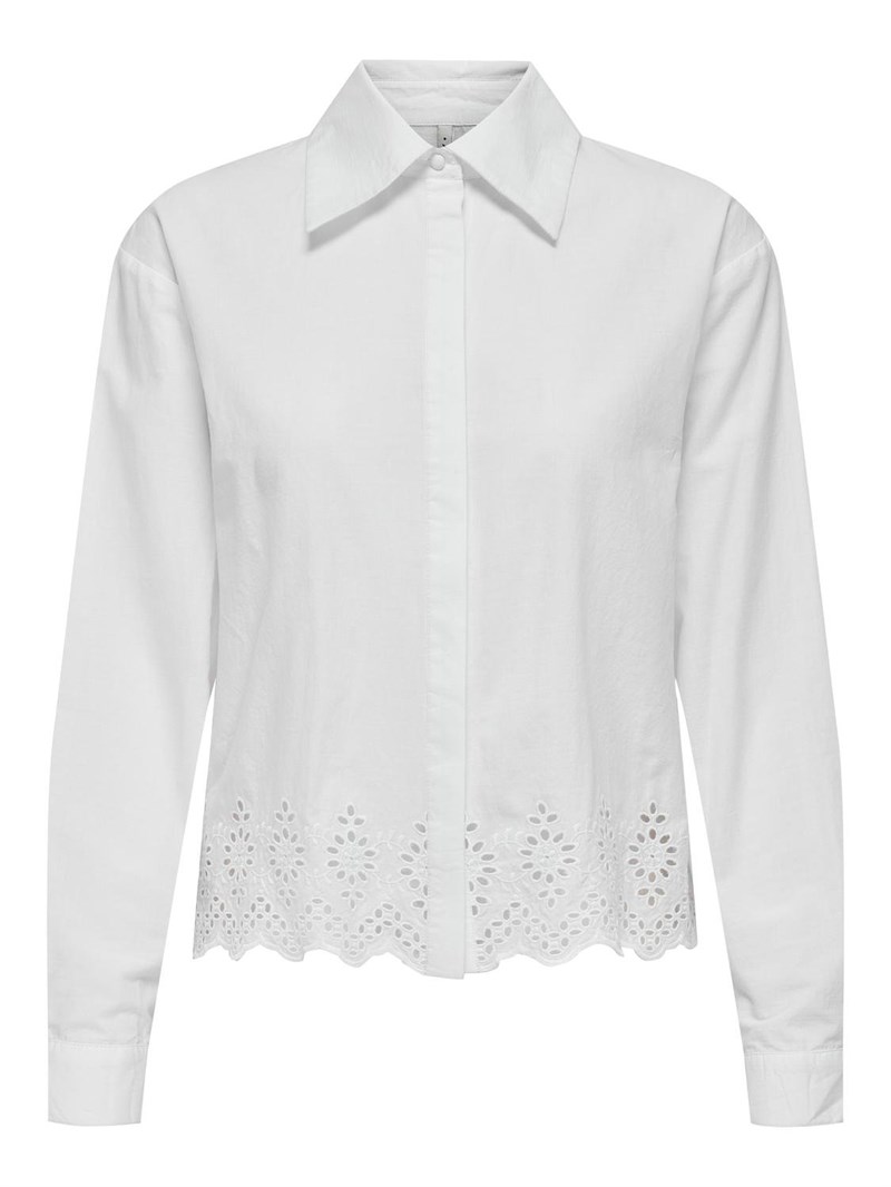Only Lou Life Langærmet Skjorte med Broderi