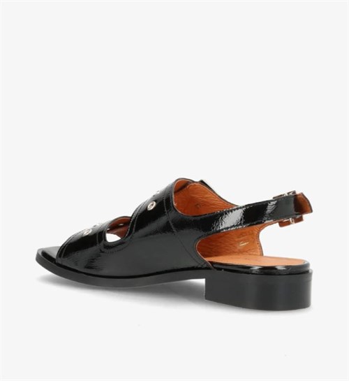 Sorte lak sandaler med spænder model Next fra Phenumb