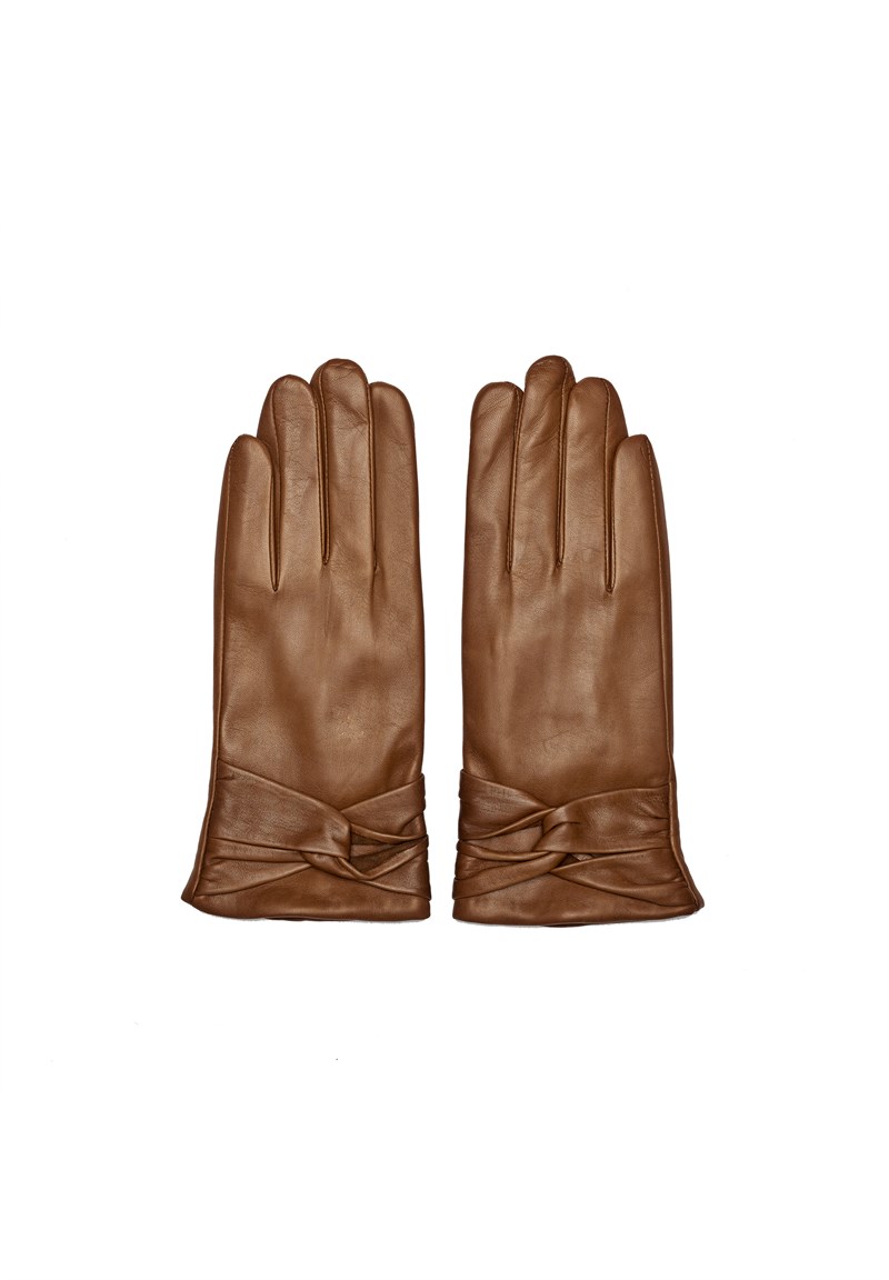 Re:Designed Stacey Skindhandsker med Uld for, Cognac
