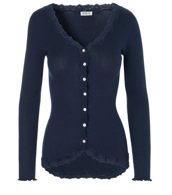 Rosemunde Silke Cardigan med Blonde, Navy