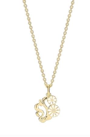 Lund Cph. Marguerit Collier Filigran Halskæde, 7,5+5 mm, Forgyldt