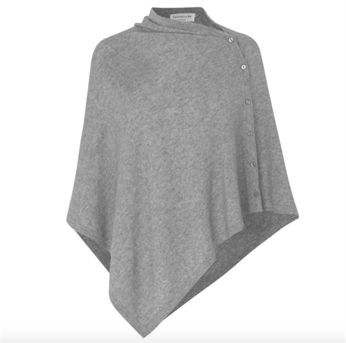Rosemunde Laica Cashmere Poncho, Onesize, Lysegrå
