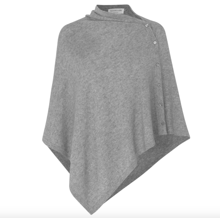 Rosemunde Laica Cashmere Poncho, Onesize, Lysegrå