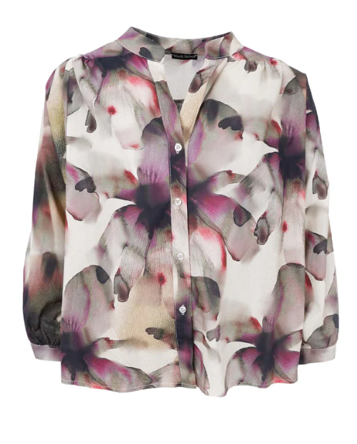 BC Filora Bluse med Print, Onesize, Plum Flower