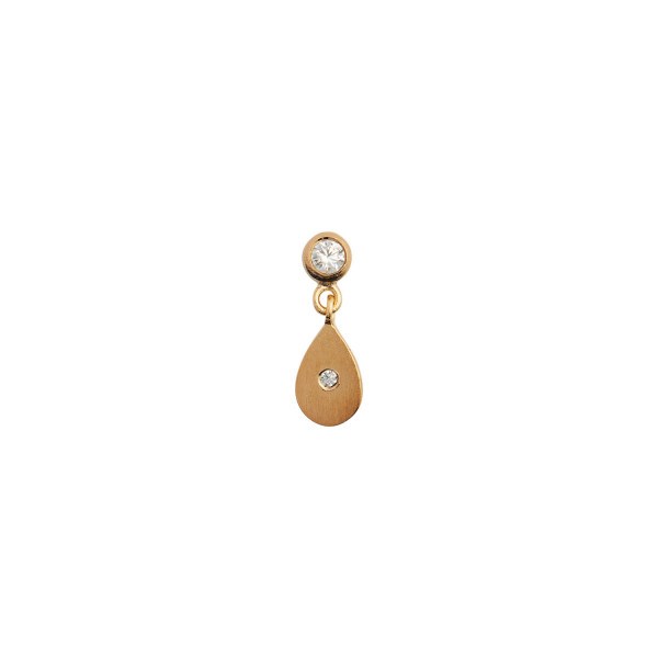 Stine A Big Dot With Sparkling Teardrop Earring Gold 1262-02-s