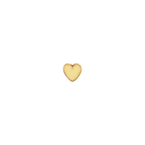 Stine A Gul Hjerteørering Petit Love Heart Yellow Enamel Gold 1181-02
