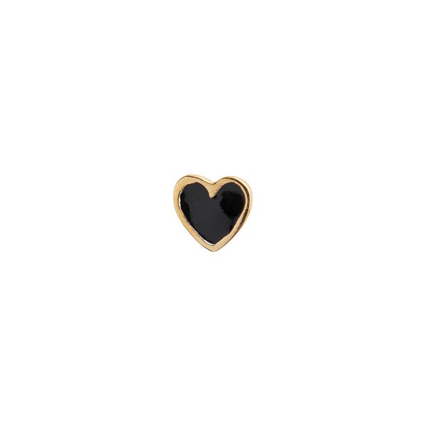 Stine A Petit Love Heart Black Enamel GOld 1181-02-Black