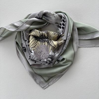 Three M Mini Tørklæde, Satin, Grøn pastel Mix