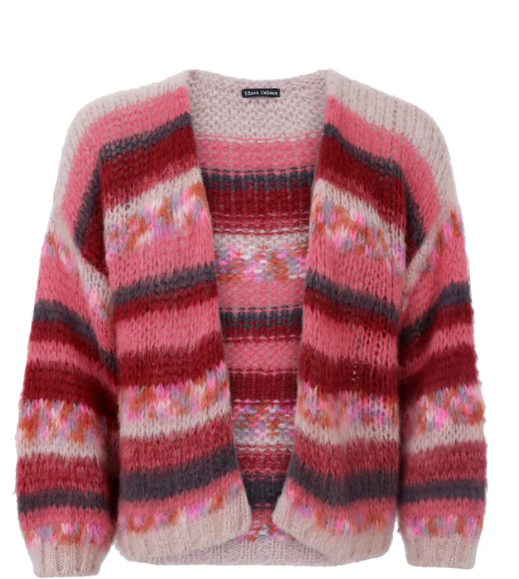 BC Fontana Multi Stribet Strik Cardigan, Onesize