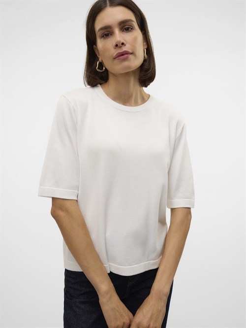 VM Silje 2/4 O-Neck Oversize Pullover, Strik, Hvid