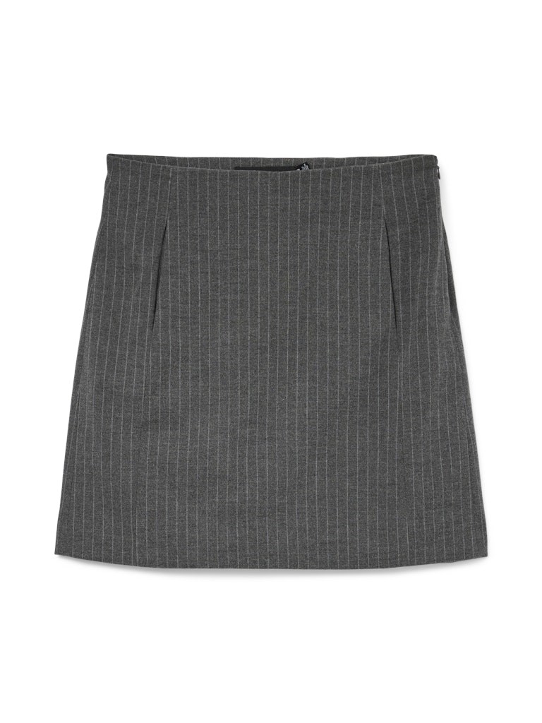 Vero Moda, Jojo, Høj Taljet Kort Nederdel, Grå Med Hvid Striber 