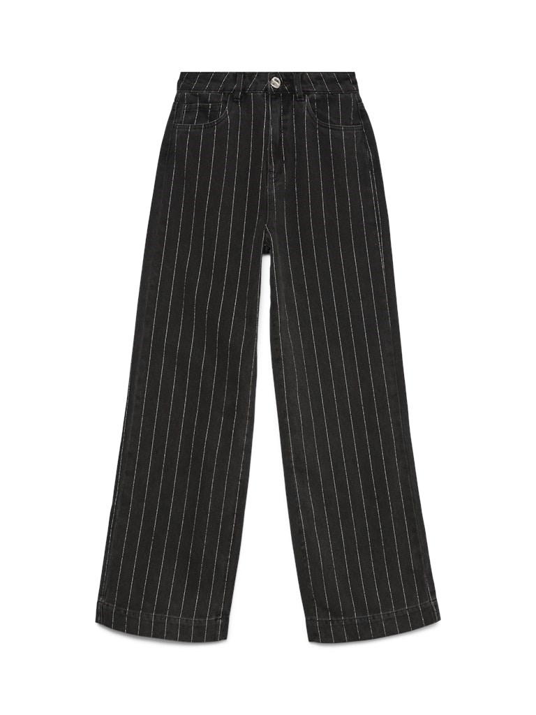 VM Kathy Denim Jeans med Lurex Tråd, Wide, Mørkegrå