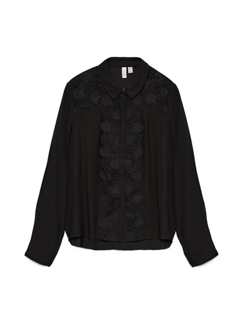 VM Harlow Skjorte med Broderi, Sort