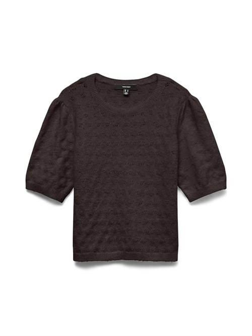 VM Doffy Stitch 2/4 Strikbluse med hulmønster