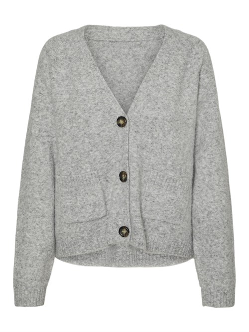 Vero Moda, Boom, Lang ærmet Cardigan, Lysegrå 