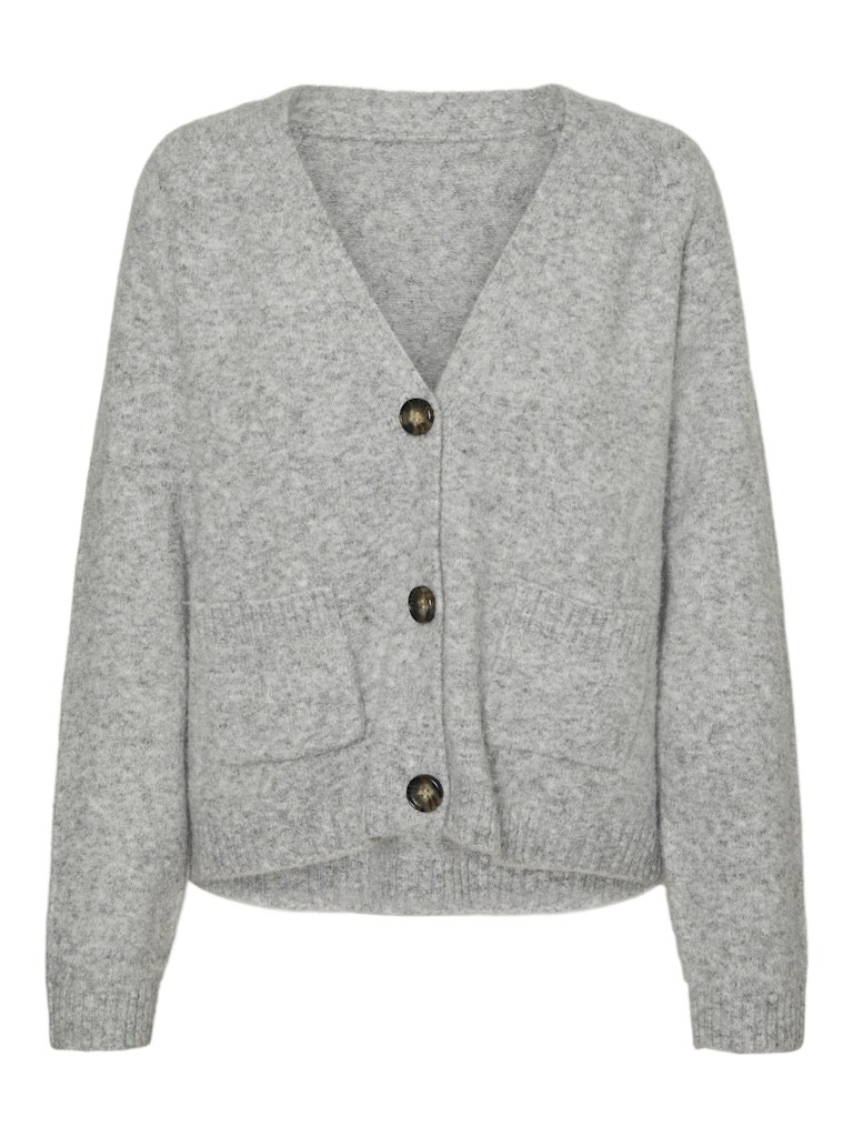 Vero Moda, Boom, Lang ærmet Cardigan, Lysegrå 