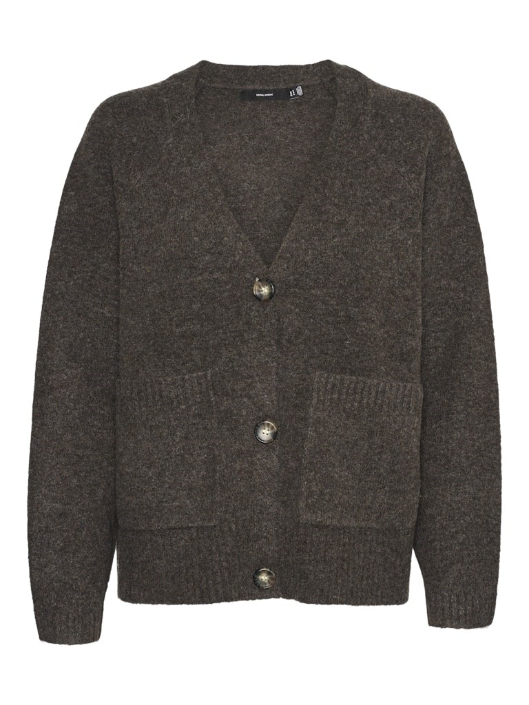 Vero Moda, Boom, Lang Ærmet Cardigan, gråbrun 