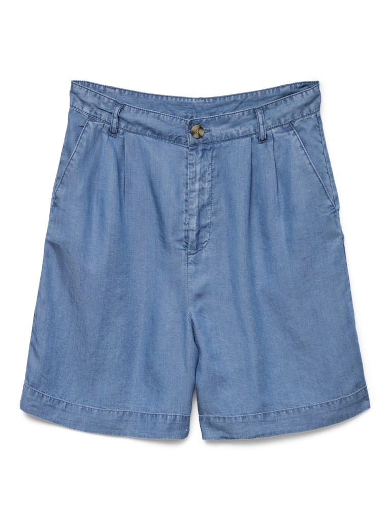 VM Fleur HW Bermuda Shorts, Tencel, Medium Blå