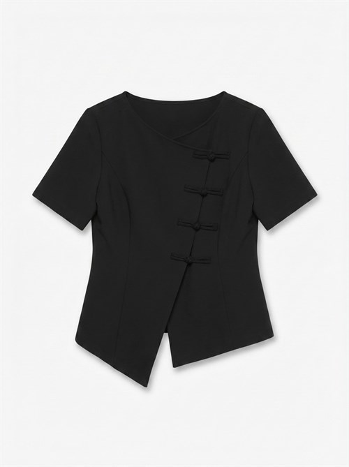 Vero Moda Sonja, Neck Mandarin top, Sort 