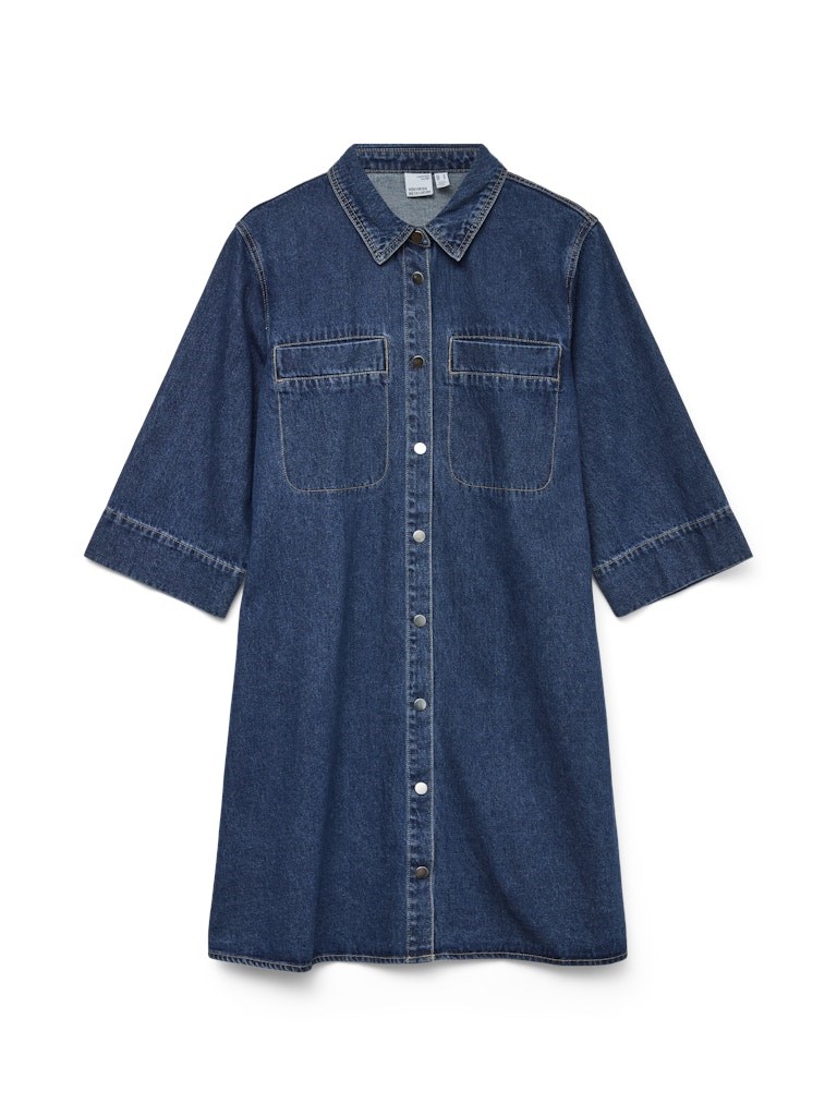 Vero Moda Migga 3/4 Denim kjole, Blå