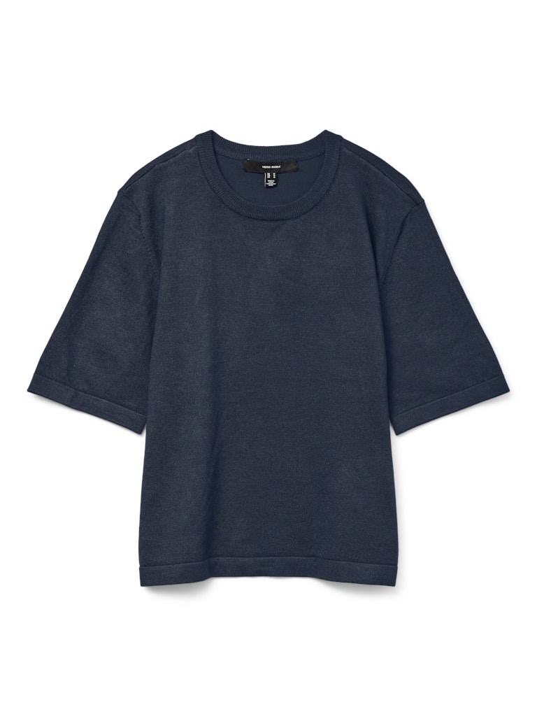VM Silje 2/4 O-Neck Oversize Pullover, Strik, Mørkeblå