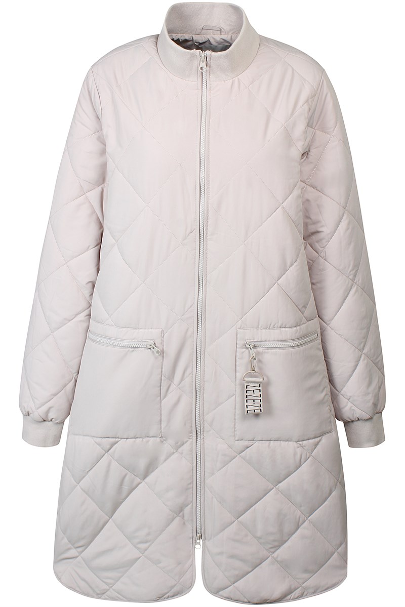 Ze-Ze Chloe Jakke, Halvlang, Vatteret, Lys Sand