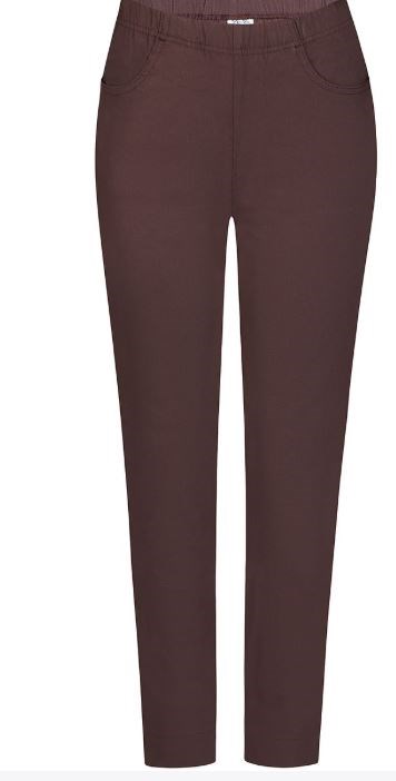 Ze-Ze Judith Bukser med slids, smalle ben, Stretch, Brun