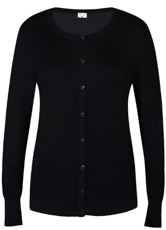 ZE-ZE, Norma, Cardigan, Med Knapper, Sort