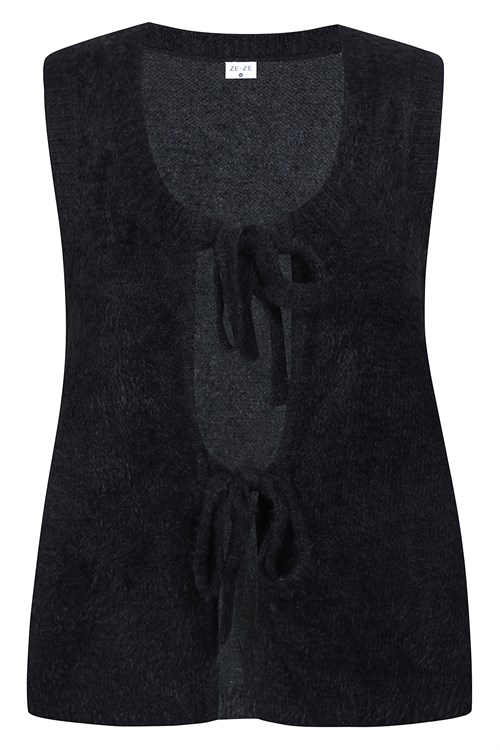 Ze-Ze Afia Vest med Bindebånd, Sort
