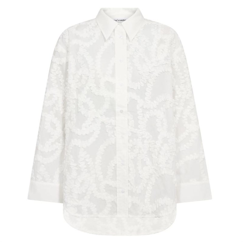 Co\'Couture BrynnCC Skjorte med Struktur mønster, Hvid