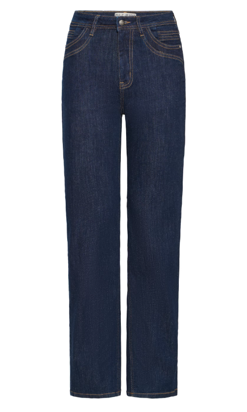 Pulz, Katja, High Waist Jeans , Straight, Mørke Blå