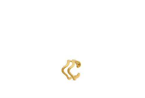 Pernille Corydon Double Wave Earcuff, 12 mm - Forgyldt