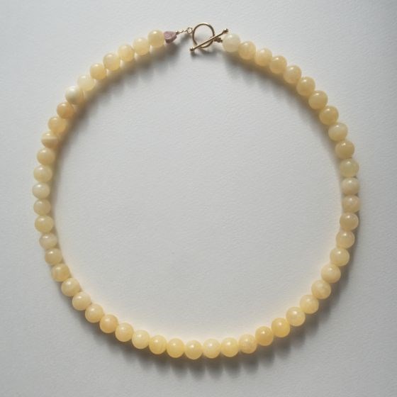 Stine A Cherie Bon Bon Halskæde, Lys gul, Runde Ædelsten, 45 cm