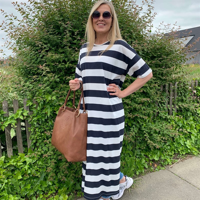 Only May S/S Oversize Stripe Dress, t-shirt kjole - stribet