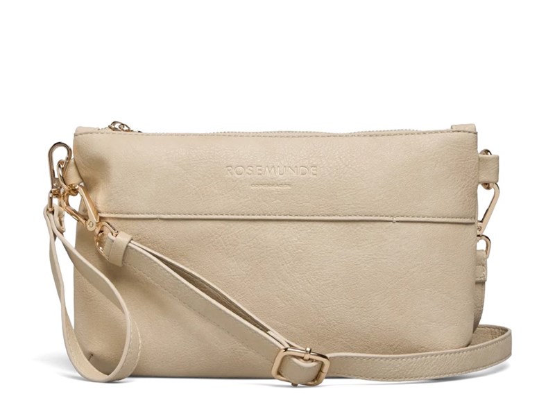 Rosemunde Clutch Taske med Rem, Creme