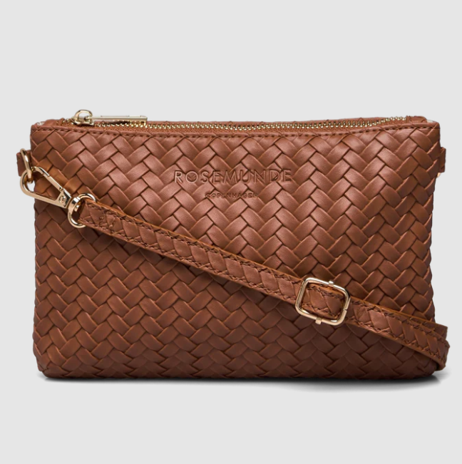 Rosemunde Remi Small Clutch i flet, Nougat/Guld